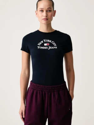 Tommy Jeans T-shirt damski bawełniany granatowy