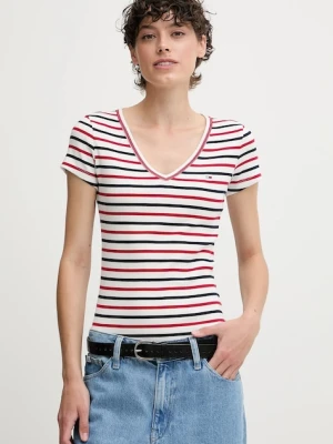 Tommy Jeans T-shirt damski bawełniany z elastanem