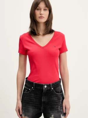 Tommy Jeans T-shirt damski bawełniany z elastanem
