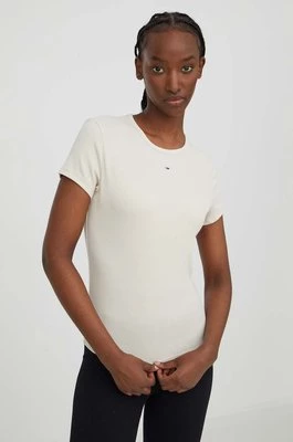 Tommy Jeans t-shirt damski kolor beżowy DW0DW17383