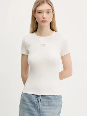 Tommy Jeans t-shirt damski kolor beżowy