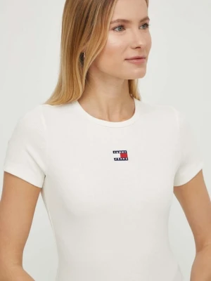 Tommy Jeans t-shirt damski kolor beżowy DW0DW17881
