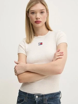 Zdjęcie produktu Tommy Jeans t-shirt damski kolor beżowy DW0DW20463