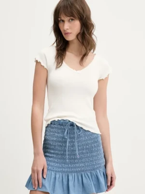 Tommy Jeans t-shirt damski kolor beżowy DW0DW21349