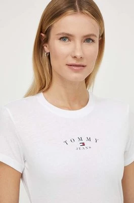 Tommy Jeans t-shirt damski kolor biały DW0DW18140