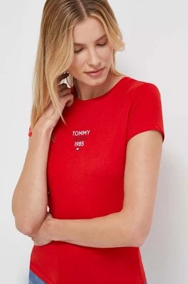 Tommy Jeans t-shirt damski kolor czerwony DW0DW17357