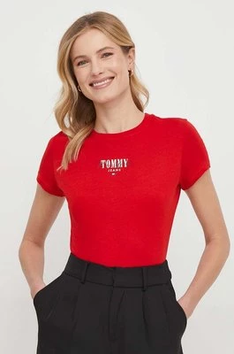 Tommy Jeans t-shirt damski kolor czerwony DW0DW17839