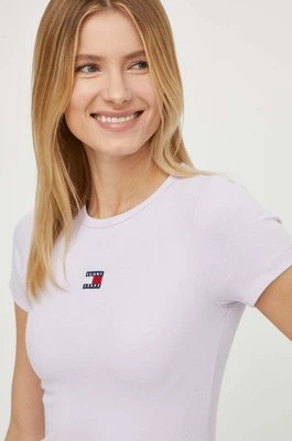 Tommy Jeans t-shirt damski kolor fioletowy DW0DW17881