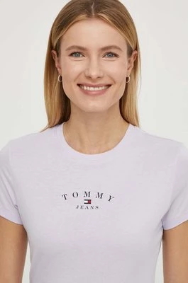 Tommy Jeans t-shirt damski kolor fioletowy DW0DW18140