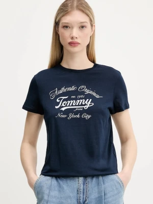 Tommy Jeans t-shirt damski kolor granatowy DW0DW21404