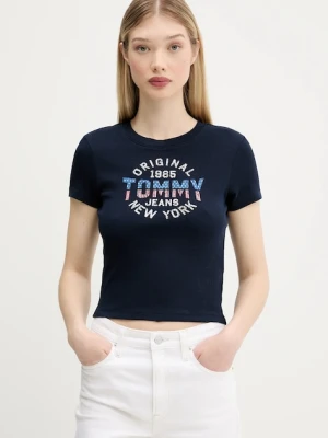 Tommy Jeans t-shirt damski kolor granatowy DW0DW21421