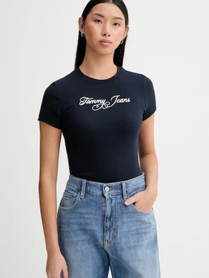 Tommy Jeans t-shirt damski kolor granatowy DW0DW21838