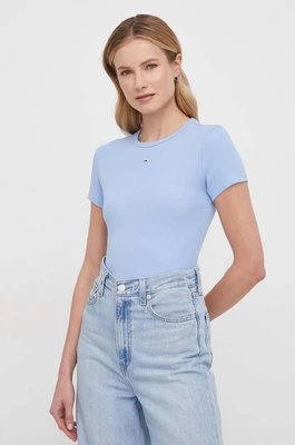 Tommy Jeans t-shirt damski kolor niebieski DW0DW17383