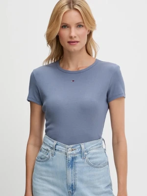 Tommy Jeans t-shirt damski kolor niebieski DW0DW17383