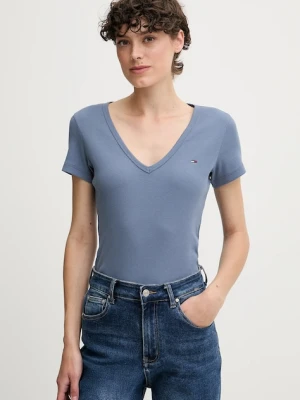 Tommy Jeans t-shirt damski kolor niebieski DW0DW17385