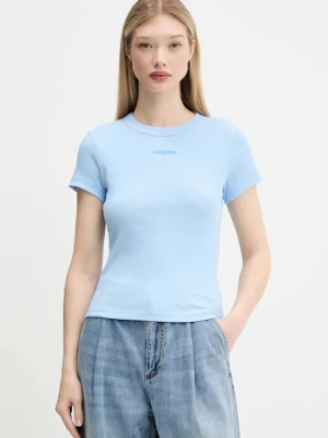 Tommy Jeans t-shirt damski kolor niebieski DW0DW21402
