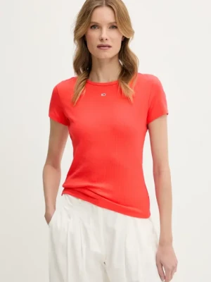 Tommy Jeans t-shirt damski kolor pomarańczowy DW0DW17383
