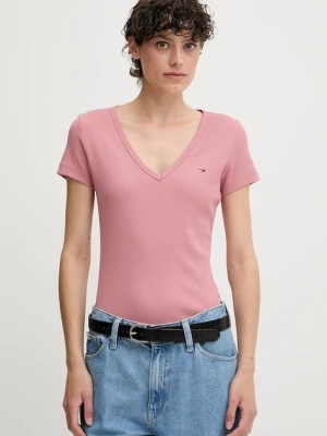 Tommy Jeans t-shirt damski kolor pomarańczowy DW0DW17385