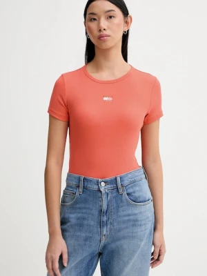 Tommy Jeans t-shirt damski kolor pomarańczowy DW0DW17881