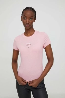 Tommy Jeans t-shirt damski kolor różowy DW0DW17357