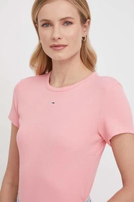 Tommy Jeans t-shirt damski kolor różowy DW0DW17383