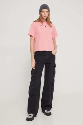 Tommy Jeans t-shirt damski kolor różowy DW0DW17391