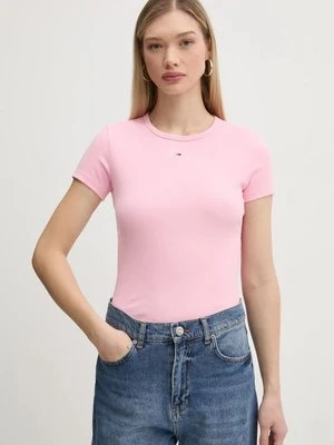 Tommy Jeans t-shirt damski kolor różowy DW0DW17383