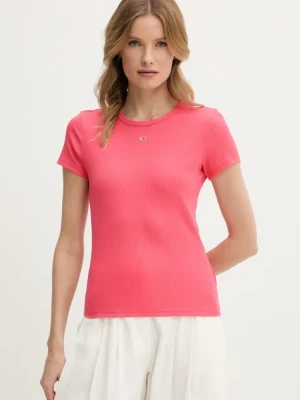 Tommy Jeans t-shirt damski kolor różowy DW0DW17383