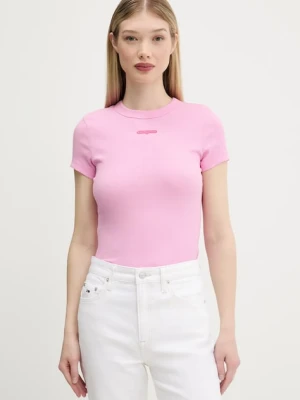 Tommy Jeans t-shirt damski kolor różowy DW0DW21402