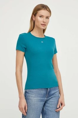 Tommy Jeans t-shirt damski kolor zielony DW0DW17383