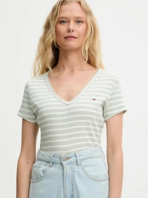 Tommy Jeans t-shirt damski kolor zielony DW0DW17385