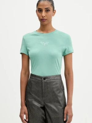 Tommy Jeans t-shirt damski kolor zielony DW0DW21542