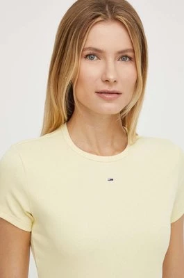 Tommy Jeans t-shirt damski kolor żółty DW0DW17383