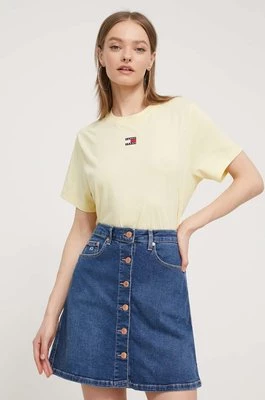 Tommy Jeans t-shirt damski kolor żółty DW0DW17391