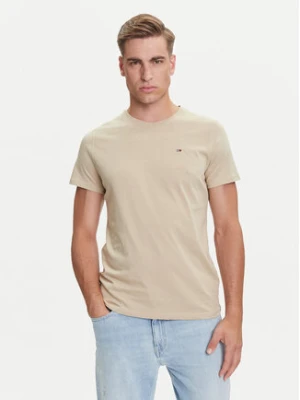 Tommy Jeans T-Shirt DM0DM04411 Beżowy Slim Fit