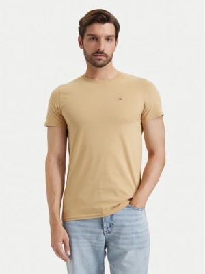 Tommy Jeans T-Shirt DM0DM04411 Beżowy Slim Fit