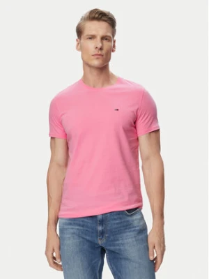 Tommy Jeans T-Shirt DM0DM04411 Różowy jasny Slim Fit