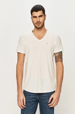 Tommy Jeans t-shirt męski kolor biały melanżowy DM0DM09587