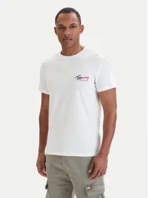 Tommy Jeans T-Shirt DM0DM22538 Biały Slim Fit