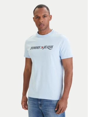 Tommy Jeans T-Shirt DM0DM22548 Błękitny Regular Fit Niebieski jasny