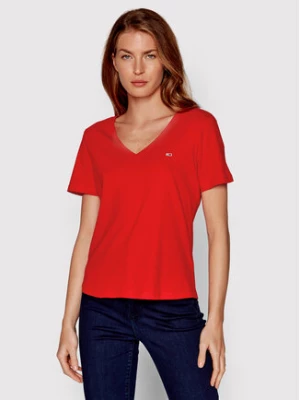 Tommy Jeans T-Shirt DW0DW14617 Czerwony Slim Fit