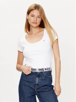 Tommy Jeans T-Shirt DW0DW16107 Biały Regular Fit