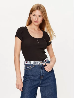 Tommy Jeans T-Shirt DW0DW16107 Czarny Regular Fit