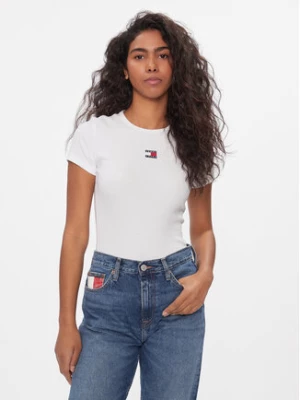 Tommy Jeans T-Shirt DW0DW17881 Biały Slim Fit