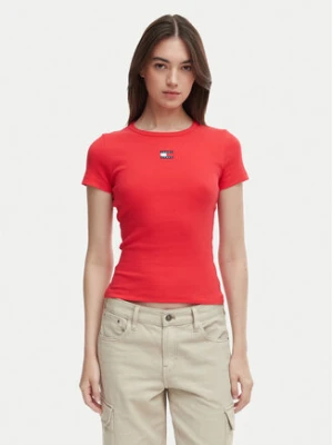 Tommy Jeans T-Shirt DW0DW17881 Czerwony Slim Fit