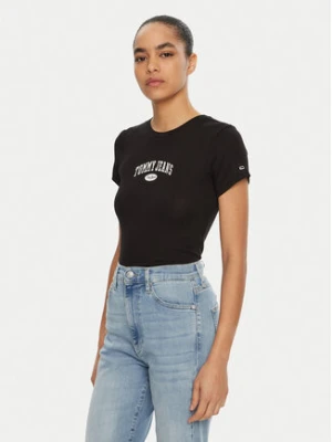 Tommy Jeans T-Shirt DW0DW19435 Czarny Slim Fit