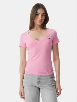 Tommy Jeans T-Shirt DW0DW20458 Różowy jasny Slim Fit