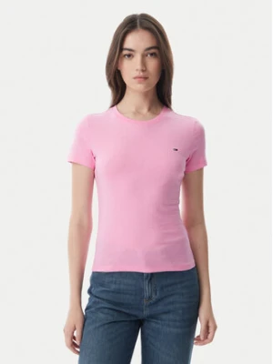 Tommy Jeans T-Shirt DW0DW20459 Różowy jasny Slim Fit