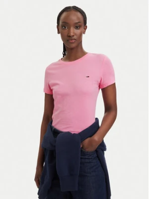 Tommy Jeans T-Shirt DW0DW20459 Różowy jasny Slim Fit