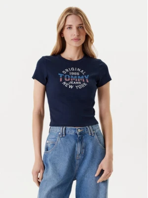 Tommy Jeans T-Shirt DW0DW21421 Granatowy Slim Fit